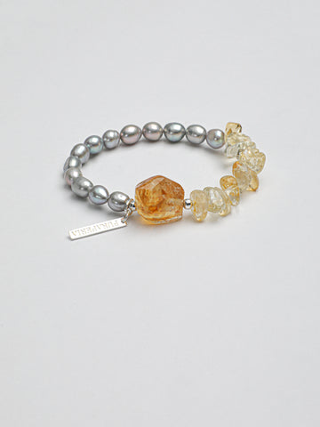 Grey Pearl & Citrine Bracelet