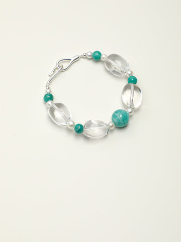 The Ocean Calm Set · Amazonite Pearl Earrings & Bracelet