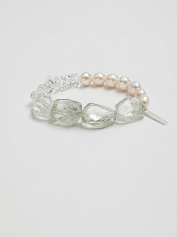 Green Quartz & Pearl Bracelet