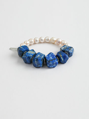 Lapis Lazuli & Pearl Bracelet