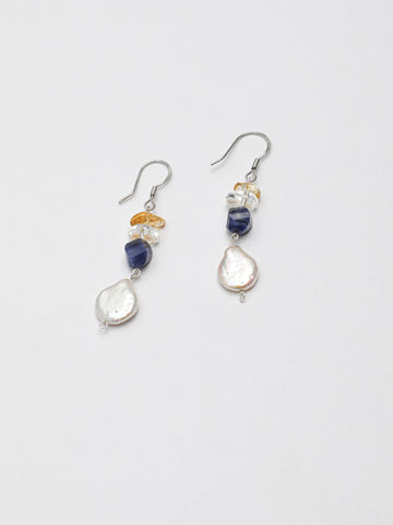Water Pearl Crystal Drop Earrings
