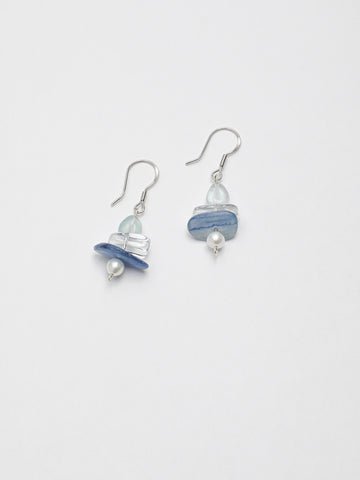 Blue Aquamarine Crystal Earrings