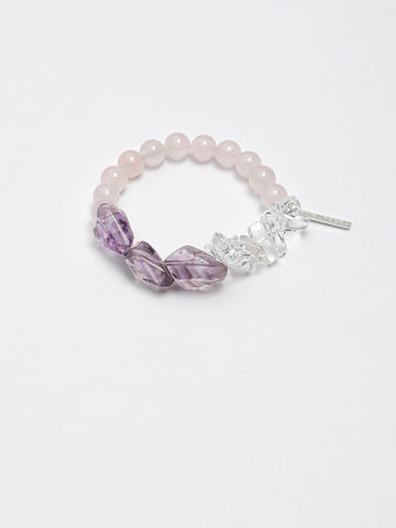 Amethyst & Rose Quartz Crystal Bracelet