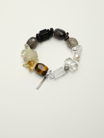 Black Crystal & Tiger Eye Multi-Stone Bracelet