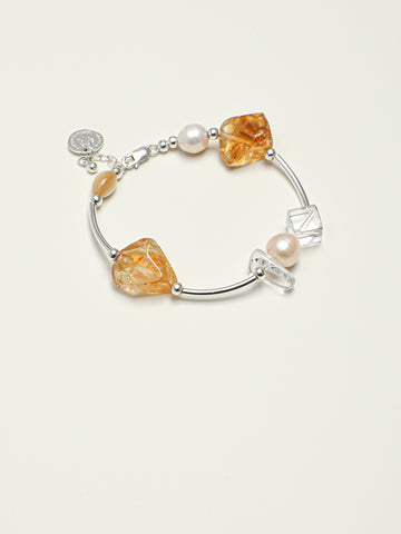 The Golden Hour Set · Citrine Pearl Earrings, Bracelet & Necklace
