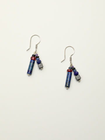 Lapis Lazuli & Gemstone Drop Earrings