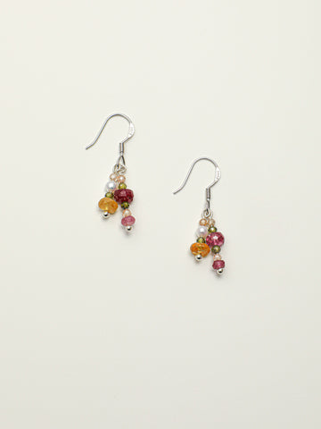 Rainbow Tourmaline Tassel Earrings