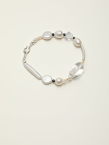 The White Pearl Set · Pearl & Crystal Bracelet & Necklace