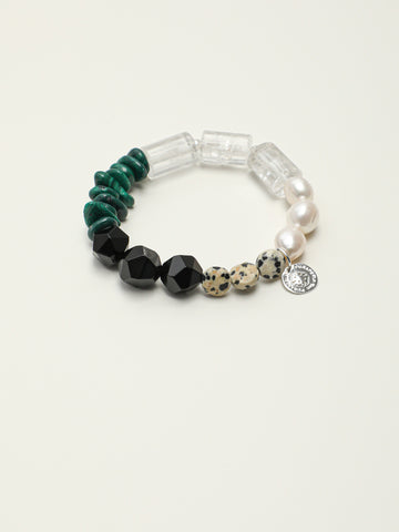Black Onyx & Baroque Pearl Bracelet